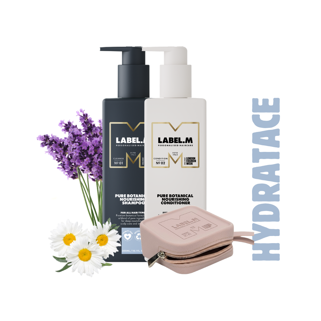 Vyživující šampon a kondicionér Pure Botanical Label.M + kosmetické pouzdro