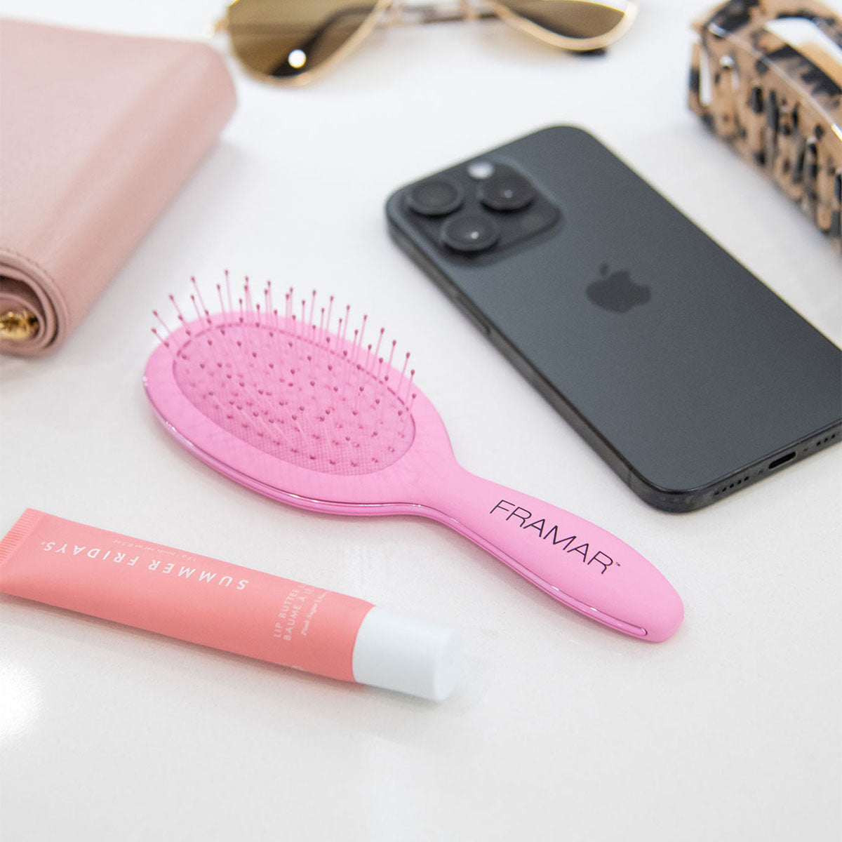 Rozčesávací mini kartáč Framar Mini Detangle Brush Pink
