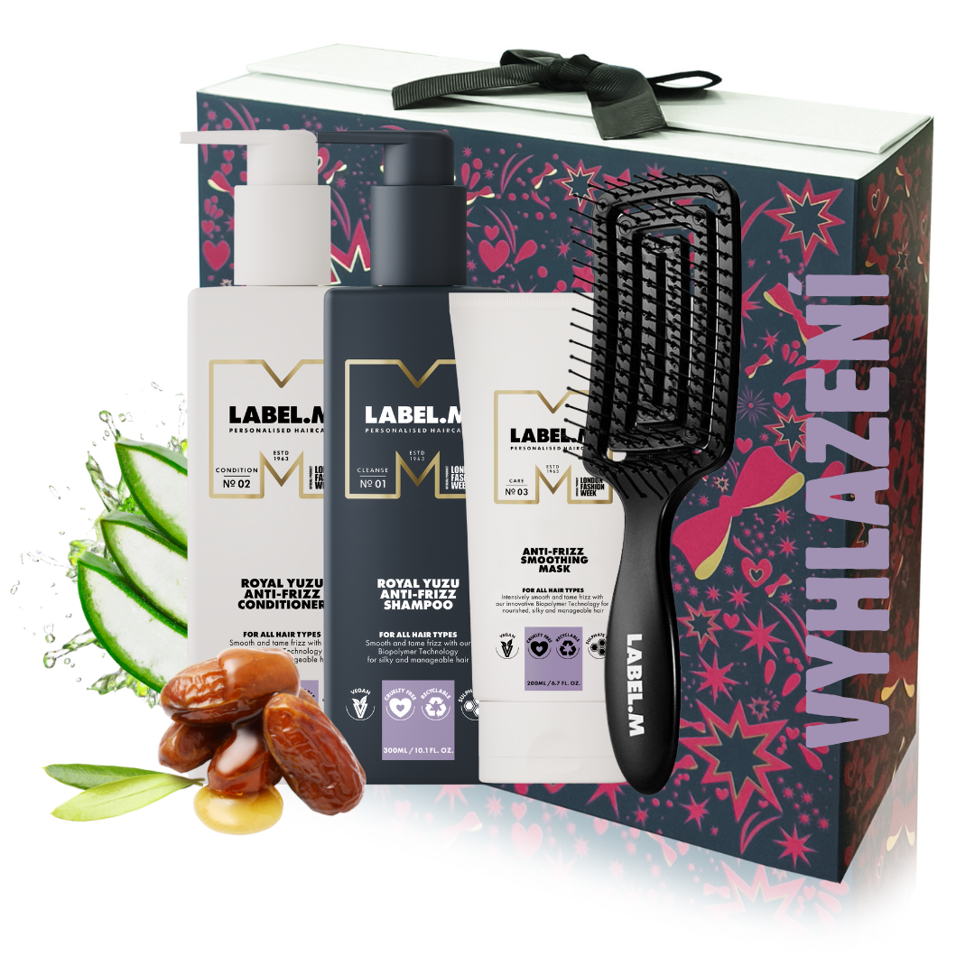 Vánoční set pro vlny bez krepatění Royal Yuzu šampon, kondicionér a maska + dárek