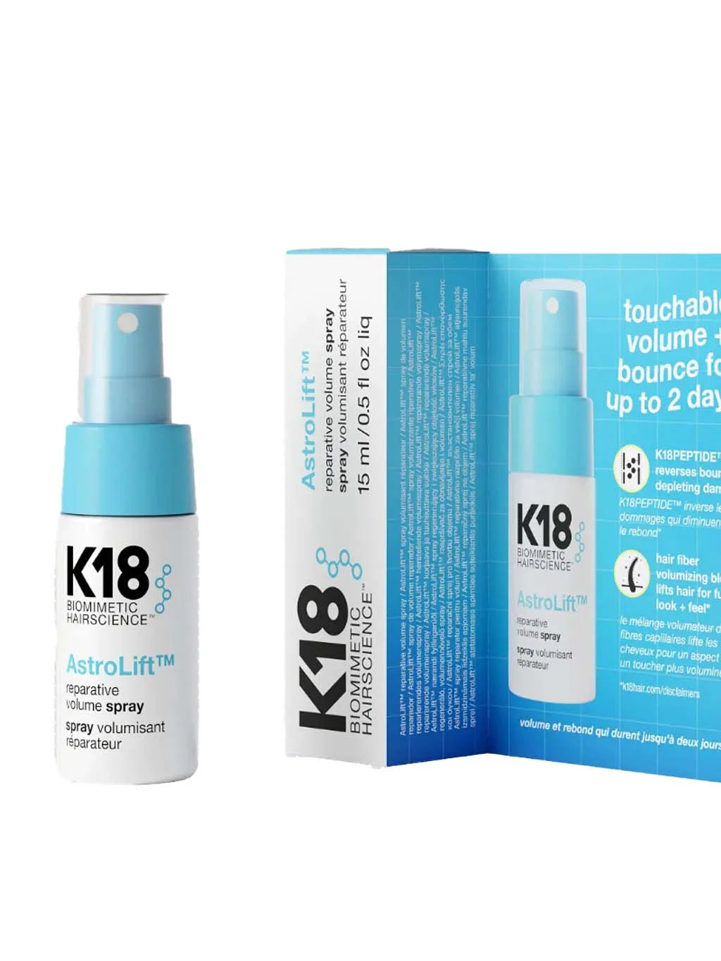 Sprej pro objem a obnovu jemných poškozených vlasů K18 AstroLift Volume Mist