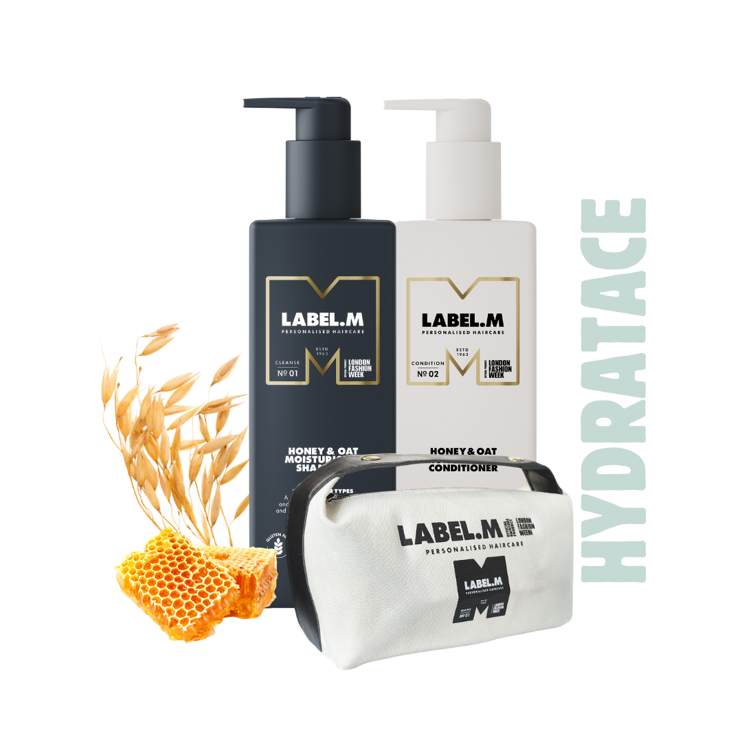 Výhodný set Honey & Oat šampon a kondicionér + dárková taštička